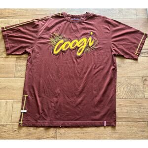 Coogi XXL Y2K Brown Embroidered Logo Graphic T-Shirt Vintage Streetwear Grail
